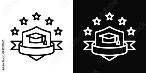 Logo Icon White And Black Background Style