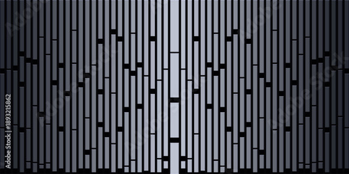 Premium Symmetrical 3D Vertical Fin Wall in Silver Walnut and Graphite