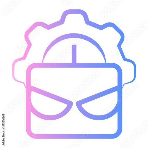 robot Line Gradient Icon