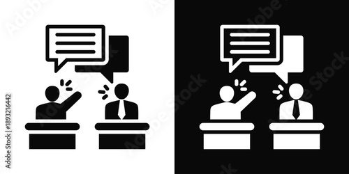 Legal Process Icon White And Black Background Style