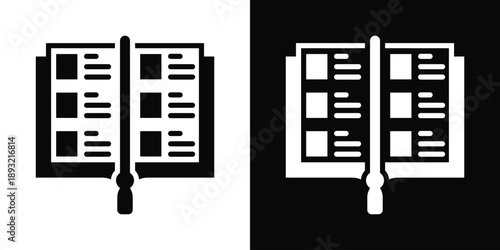 Settlement Icon White And Black Background Style