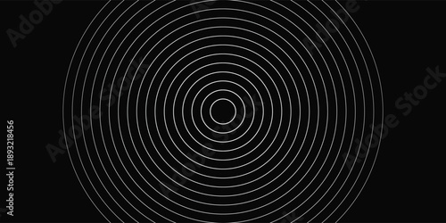 Create a bold look with a centric circle background featuring vector graphics of sound waves.