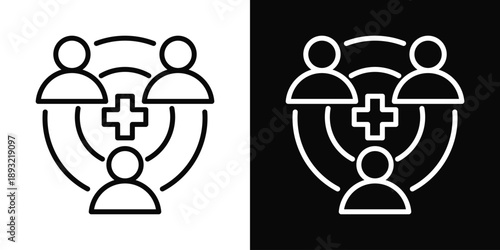 Committee Icon White And Black Background Style