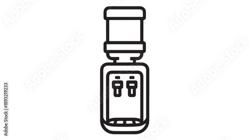 Electric Blender in Simple Line Art Style with Black Outline on White Background for Kitchen Appliance Illustration