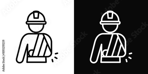 Injury Icon White And Black Background Style
