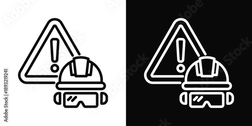 Risk Icon White And Black Background Style