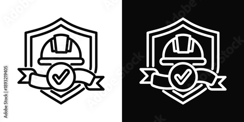 Safety Icon White And Black Background Style
