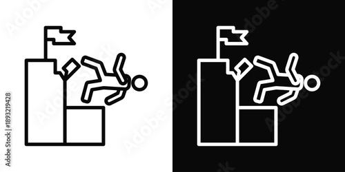 Accident Icon White And Black Background Style