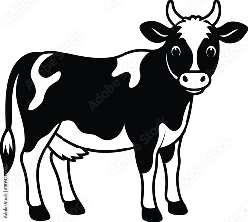 cow on a white background