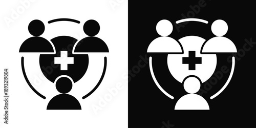 Committee Icon White And Black Background Style