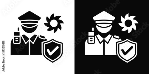 Guarding Icon White And Black Background Style
