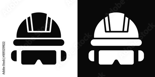 Safety Gear Icon White And Black Background Style