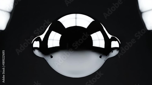 Abstract Gleaming Metal Spheres with Reflective Surfaces in Dramatic Studio Lighting