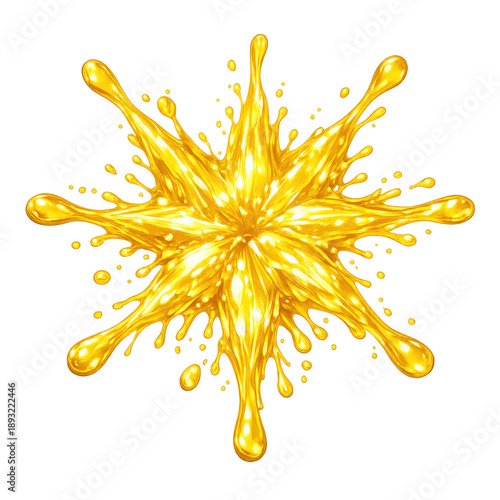 Golden Liquid Burst Isolated