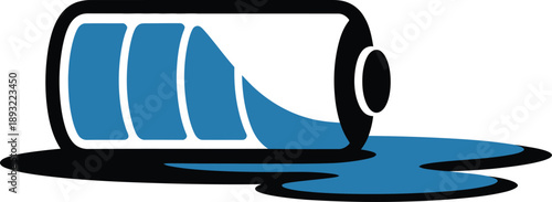 Leaking Battery Symbolizing Low Power and Energy Depletion