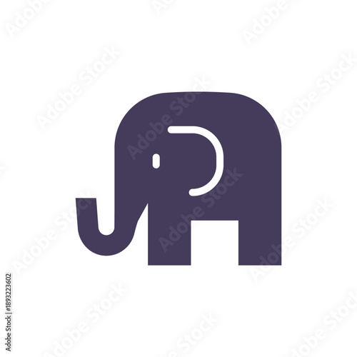 Republican Elephant Icon, USA Conservative Party Symbol, Solid Glyph Vector Emblem for Election Campaign, Voting, Politics and Democracy.
