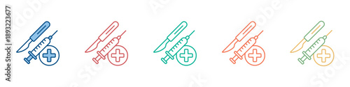 Surgery Icon Set Multiple Style Collection 