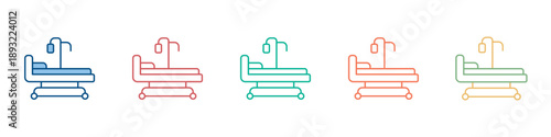 Hospital Bed Icon Set Multiple Style Collection 