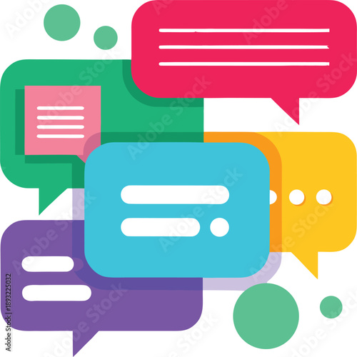 Colorful Chat Bubbles and Speech Messages Illustration