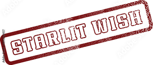 Distressed starlit wish rubber stamp for hopeful desires and personal aspirations