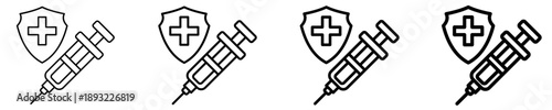 Vaccination Shot Icon Set Different Style Collection