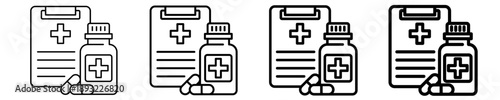Medical Prescription Icon Set Different Style Collection