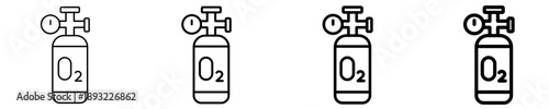 Oxygen Tank Icon Set Different Style Collection
