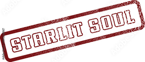 Starlit Soul Grungy Red Rubber Stamp with Textured Edge Mark for Deep Spiritual Essence