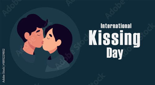 Celebrating international kissing day with a loving embrace between a couple