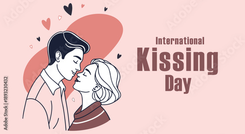Celebrate international kissing day with a tender moment between a loving couple