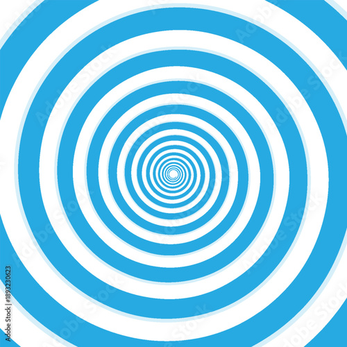 Warped Circles Banner. Psychedelic Warped Lines Optical Illusion Texture. Abstract Geometric Background Vector Design. blue and White Modern Pattern Op Art Illustration.