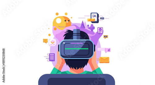 Person using a VR headset to interact with a digital world.