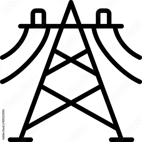power grid icon illustration design with outline