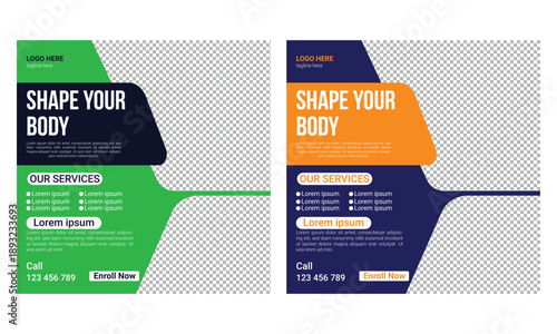 Gym fitness social media post template