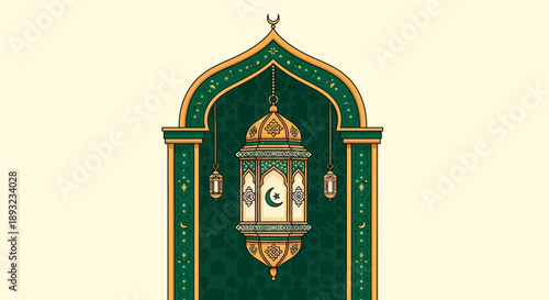 Islamic Lantern Design Element.