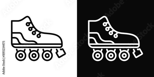 Roller skates Icon White And Black Background Style