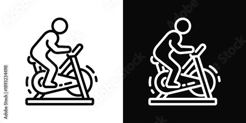 Exercise Icon White And Black Background Style
