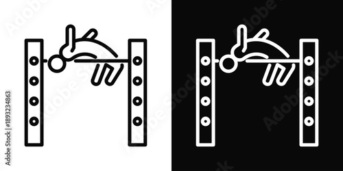 High jump Icon White And Black Background Style