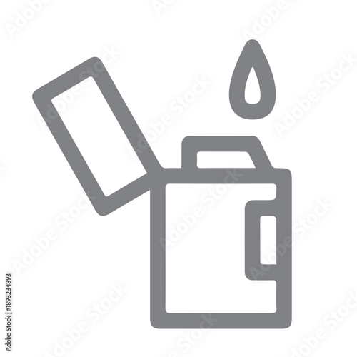 Lighter with Flame Icon