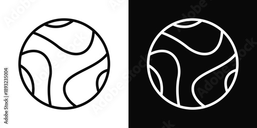Soccer ball Icon White And Black Background Style