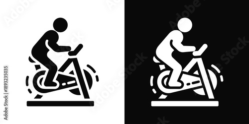 Exercise Icon White And Black Background Style
