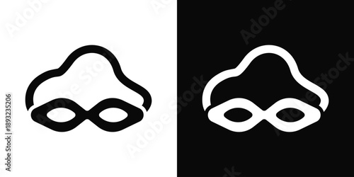 Goggles Icon White And Black Background Style