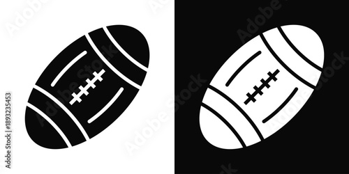 Football Icon White And Black Background Style