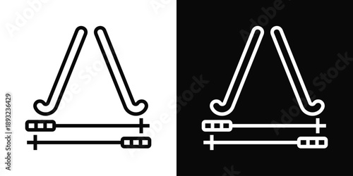 Skis Icon White And Black Background Style