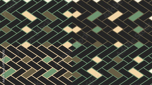 Modern Geometric Herringbone Rectangular Tile Seamless Pattern Vector Background in Neutral Tones