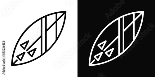 Surfing Icon White And Black Background Style