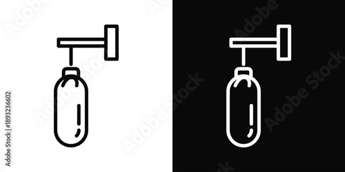Speed bag Icon White And Black Background Style