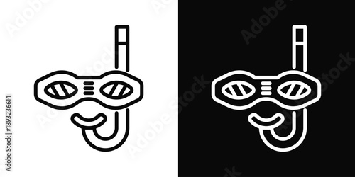 Snorkel Icon White And Black Background Style
