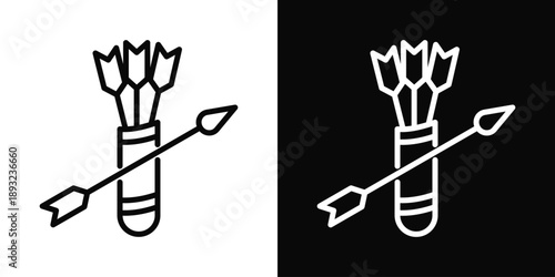 Arrows Icon White And Black Background Style