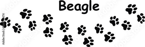 Beagle Dog Paw Print Isolated on White Background Vector EPS